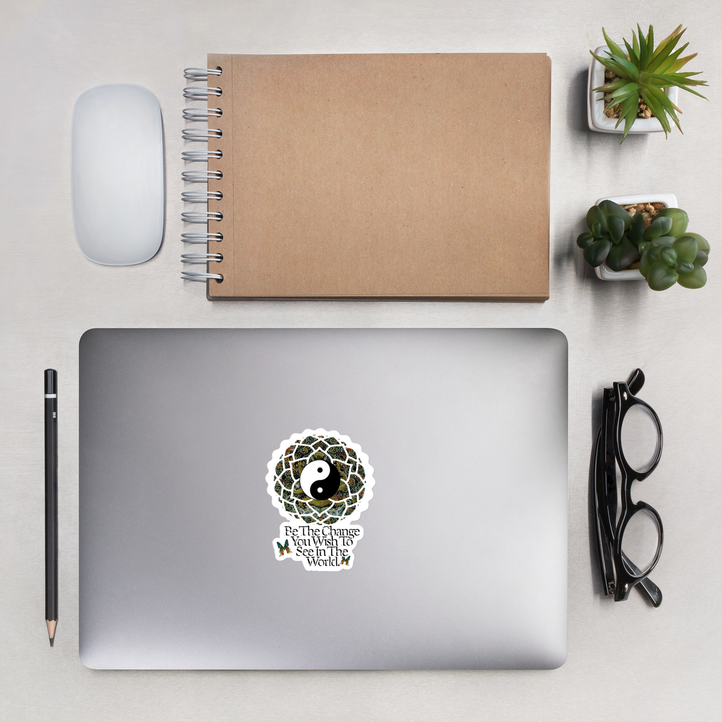 Be The Change In The World Cut Sticker