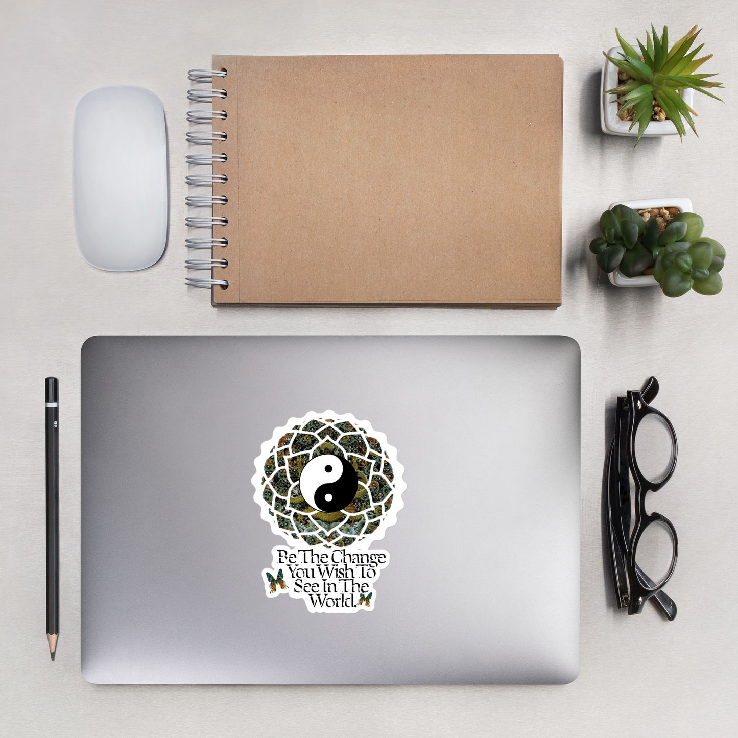 Be The Change In The World Cut Sticker