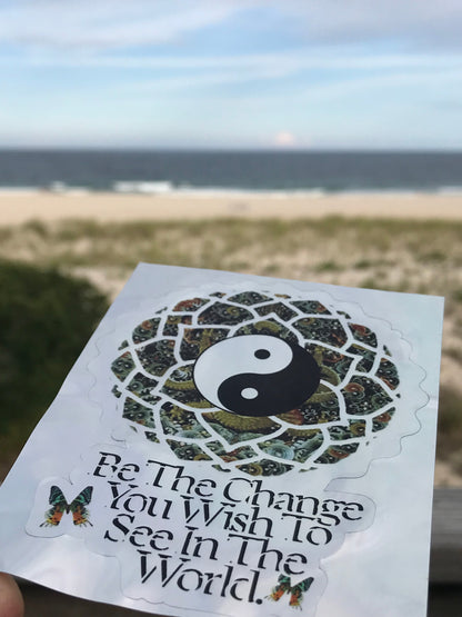 Be The Change Holographic Cut Sticker