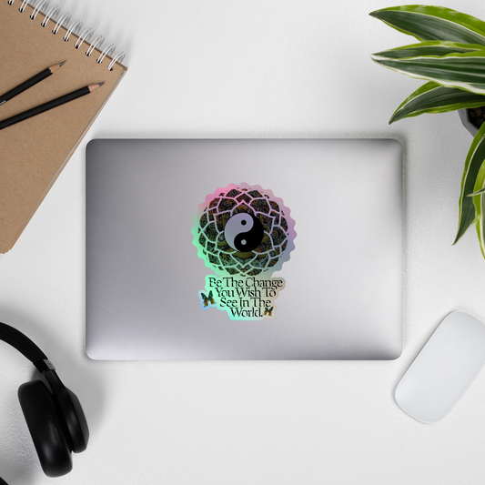 Be The Change Holographic Cut Sticker