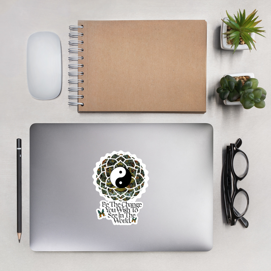 Be The Change In The World Cut Sticker