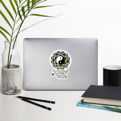 Be The Change In The World Cut Sticker